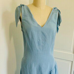 Rejina Pyo light blue Bow-tie sleeve midi dress Size 6